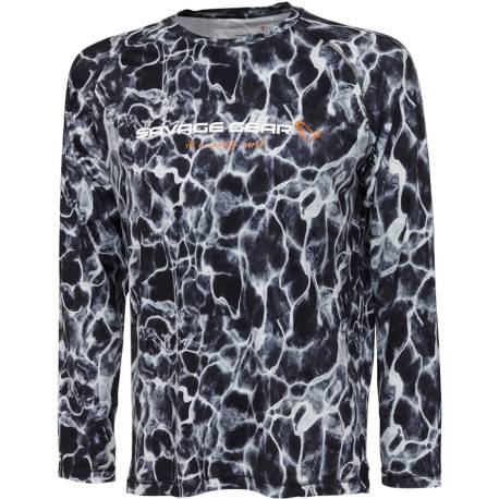 Bluza SAVAGE GEAR Night UV Black Waterprint Long Sleeve L