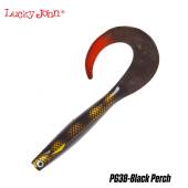 Naluca siliconica LUCKY JOHN Kubira Fire Tail 9", 23cm, 70g, culoare PG38 Black Perch