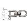 Clema pivotanta inox AISI 316, 8mm