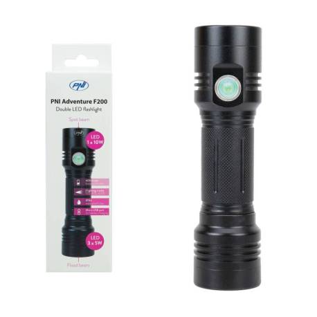 Lanterna LED PNI ADVENTURE F200 cu acumulator, 1500 lumeni