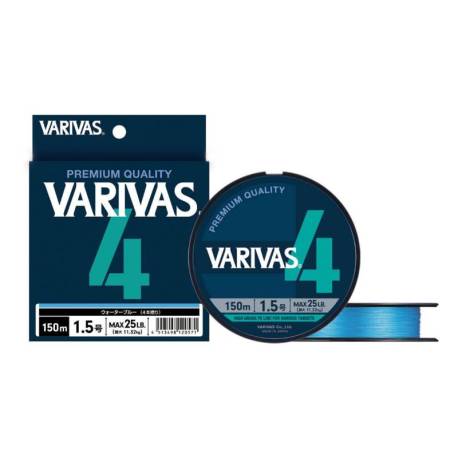 Fir textil VARIVAS PE 4 BLUE EDITION 150m 0.205mm 25lbs Water Blue