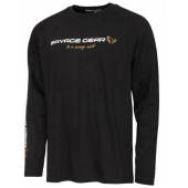 Tricou SAVAGE GEAR SIGNATURE LOGO Long Sleeve Black Caviar marimea L