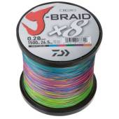 Fir textil DAIWA J-BRAID X8 multicolor 0.24mm, 18kg, 1500m