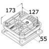 Baza scaun barca OSCULATI rotativa si detasabila, 173x173mm