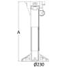 Piedestal scaun barca cu amortizor intern OSCULATI Waverider, inaltime 34-45cm