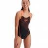 Costum inot femei Speedo Medley Medalist negru portocaliu