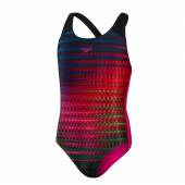 Costum inot fete - SPEEDO Digital Placement, multicolor, 7-8 ani