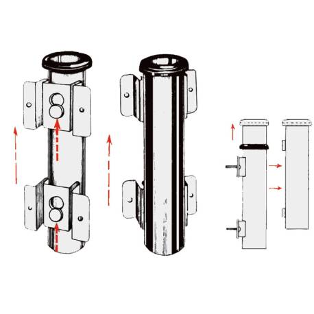 Suport lanseta barca detasabil OSCULATI, inox, 250x42mm