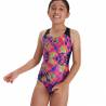 Costum inot fete - SPEEDO Digital Placement, negru/roz, 11-12