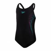 Costum inot fete Speedo Plastisol, negru, 7-8 ani