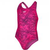 Costum de baie pentru fete - Speedo Boom Allover Splashback, roz/negru, marimea 26