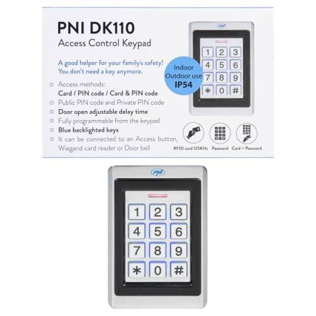 Tastatura control acces PNI DK110, stand alone, exterior si interior, IP54