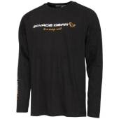 Tricou SAVAGE GEAR Signature Logo Long Sleeve Black Caviar XL