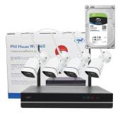 Kit supraveghere video PNI House WiFi660 NVR si 4 camere wireless, 3MP cu HDD 1tb inclus