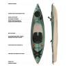 Caiac de pescuit PELICAN Argo 100X Angler fade black green / sand, 3.05m, 1 persoana