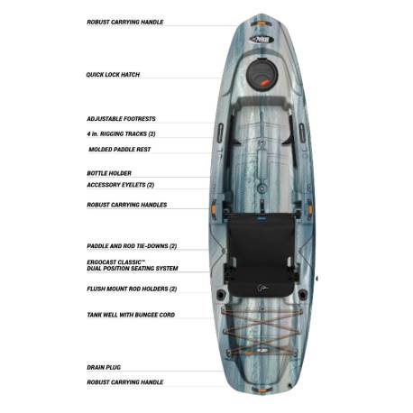 Caiac de pescuit PELICAN Catch Classic 100 Forest Mist, 3.05m, 1 persoana