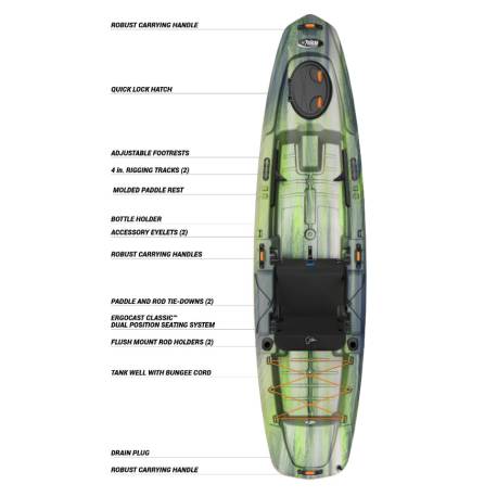 Caiac de pescuit PELICAN Catch Classic 120 Lightning, 3.56m, 1 persoana