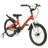 Bicicleta copii 4-6 ani MARS M1601C cu roti ajutatoare, roti 16", rosu/alb