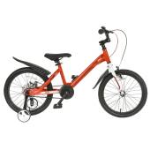 Bicicleta copii 4-6 ani MARS M1601C cu roti ajutatoare, roti 16", rosu/alb