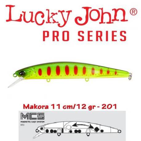 Vobler LUCKY JOHN Makora, 11cm, Suspending, culoare 201