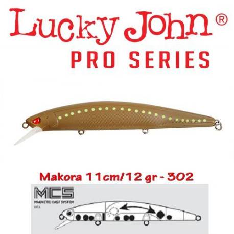 Vobler LUCKY JOHN Makora, 11cm, Suspending, culoare 302