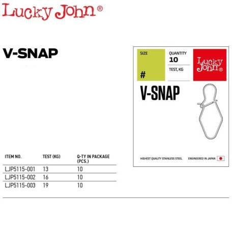 Agrafa LUCKY JOHN V-Snap, marime 001, 10buc/plic