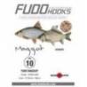 Carlige legate FUDO Maggot BN, Nr.5, 50cm, 10buc/plic