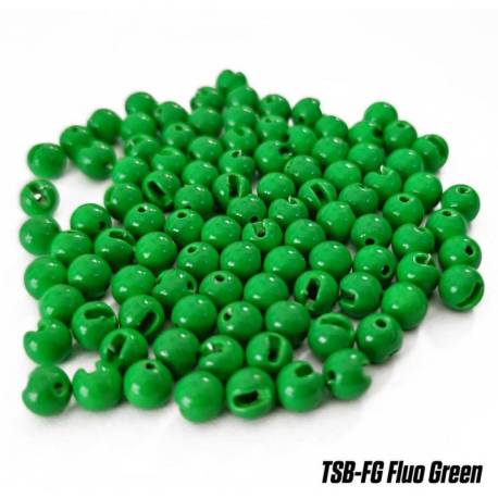 Bile FUDO Tungsten Slotted Beads 2.8mm, Fluo Green