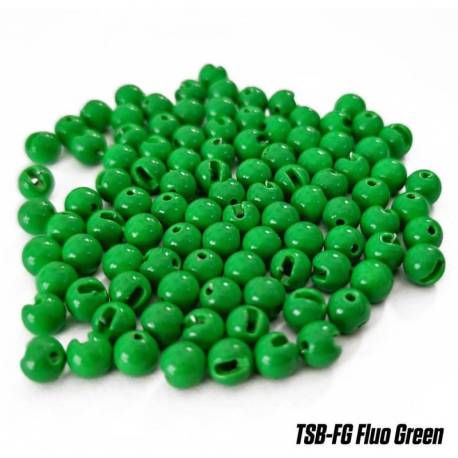 Bile FUDO Tungsten Slotted Beads 5.5mm, Fluo Green