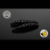 Vierme siliconic LIBRE LURES Larva Worm 3cm, culoare 040 Black, 15buc/plic