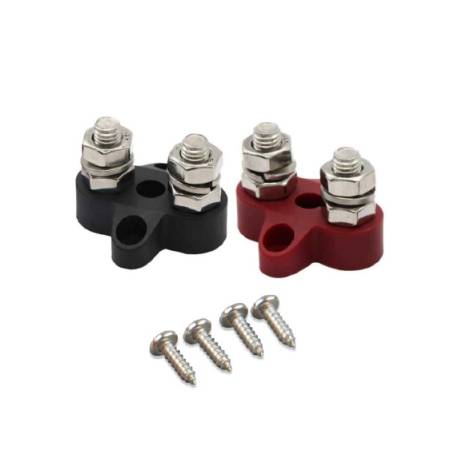 Dual Terminal Stud M8-linked set (1 red/1 black)