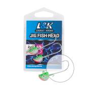 Jig turnat L&K Fish Head, 2/0, 12g, 2buc/plic
