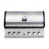 Gratar pe gaz Grandhall Elite G5 K05000324A, cu 6 arzatoare 5 inox si 1 infrarosu, incastrabil, grile inox, plita fonta