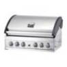 Gratar pe gaz Grandhall Elite G5 K05000324A, cu 6 arzatoare 5 inox si 1 infrarosu, incastrabil, grile inox, plita fonta