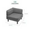 Mobilier gradina si terasa fotoliu de colt - One Bar Element 1 ONEBAR101, 81 x 81 x 67 cm