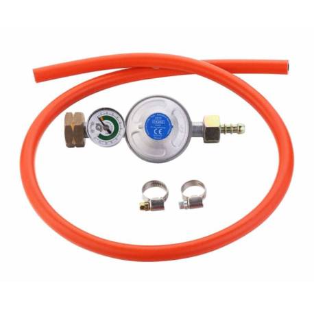 Set regulator de presiune gaz cu manometru si furtun, 85 cm - Cadac