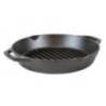 Tigaie grill adanca rotunda din fonta cu manere Lodge, 30 cm