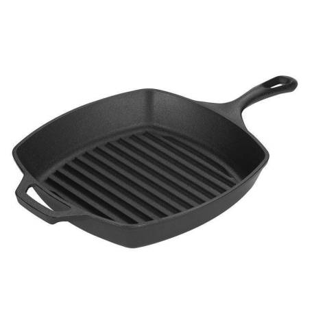 Tigaie grill adanca patrata din fonta cu maner Lodge, 26.7 cm