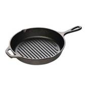 Tigaie grill adanca rotunda din fonta cu maner Lodge, 26 cm