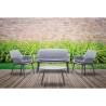 Set mobilier gradina/terasa BICA Luxor, canapea + 2 fotolii + masuta, perne incluse, gri