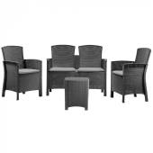 Set mobilier gradina BICA Lido 2, grafit, 4 persoane