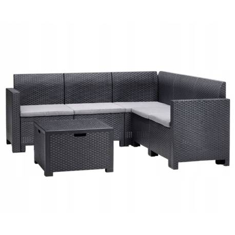 Set mobilier gradina BICA Nebraska Corner grafit, 5 persoane