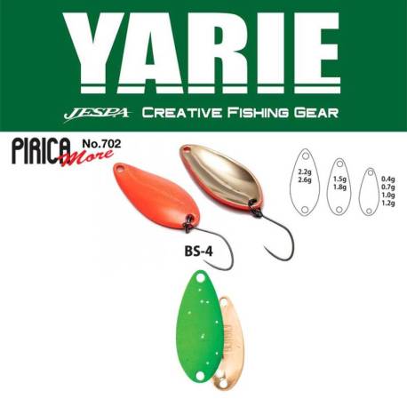 Lingurita oscilanta YARIE 702 Pirica More 1.0g, culoare BS4 Lime Glitter