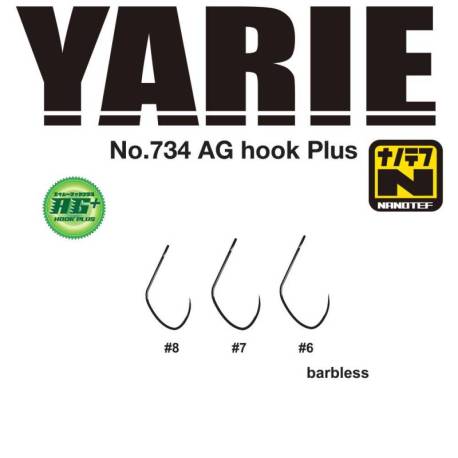 Carlige YARIE 734 AG Plus Nanotef Nr.6 Barbless, 16buc/plic