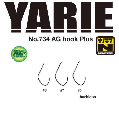 Carlige YARIE 734 AG Plus Nanotef Nr.6 Barbless, 16buc/plic