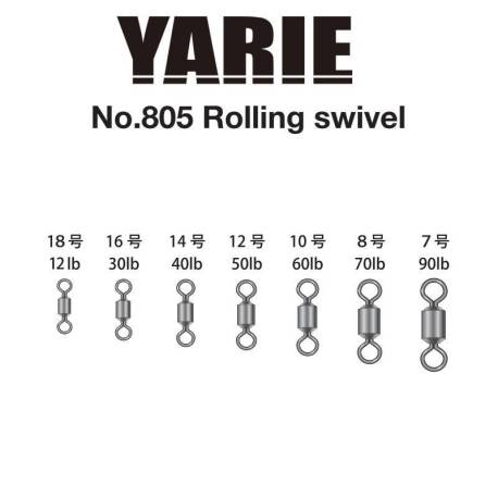 Vartej YARIE 805 Rolling Swivel Black 30lb, Nr.16, 15buc/plic