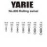 Vartej YARIE 805 Rolling Swivel Black 50lb, Nr.12, 18buc/plic