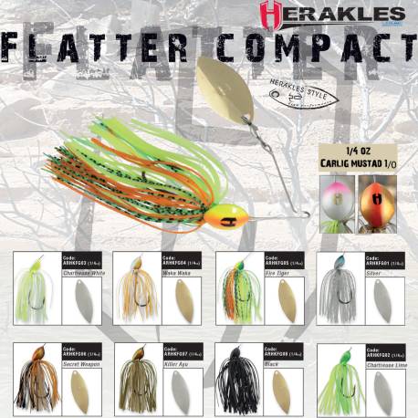 Spinnerbait HERAKLES Flatter Compact 7g Chartreuse/White