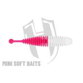 Naluca soft HERAKLES Ringo 6.5cm culoare White Pink, 8buc/borcan