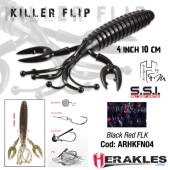 Rac HERAKLES Killer Flip 10cm, culoare Black Red Flake, 7buc/plic